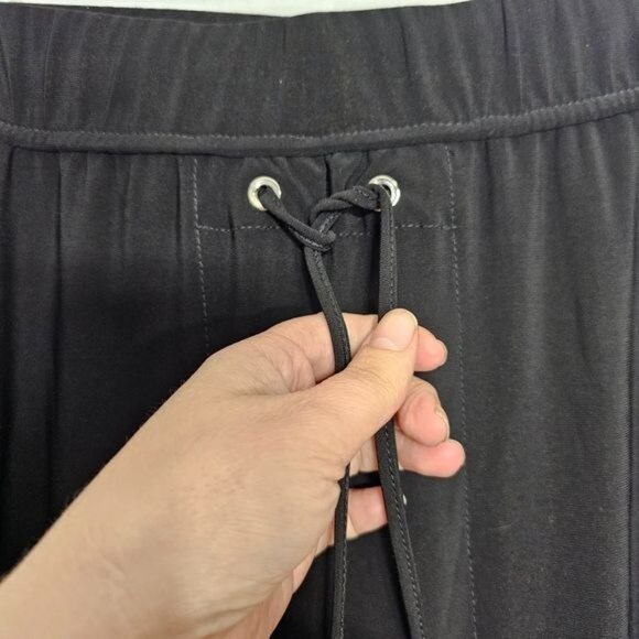 Joseph Ribkoff Black Drawstring Waist Jogger Pants 4 - Picture 7 of 9